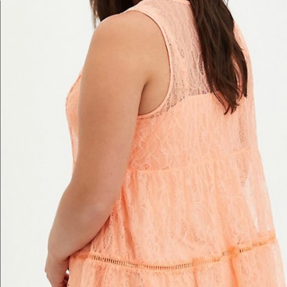 TIERED TUNIC TANK - LACE CORAL - Picture 3 of 5